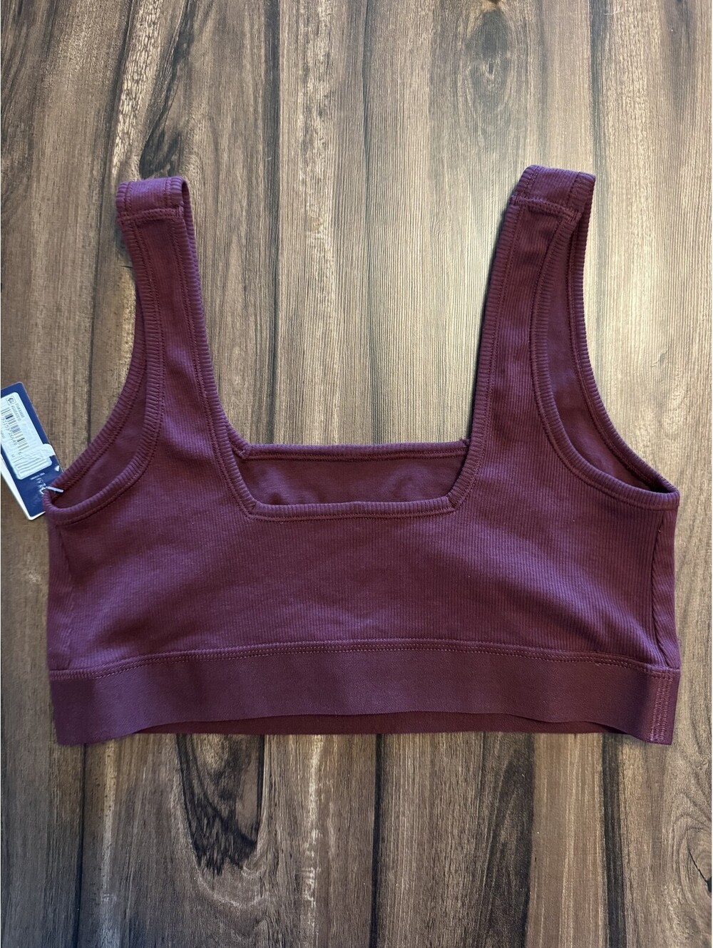 Gap Cotton Rib Square Neck Bralette Purple Women Size M NWT
